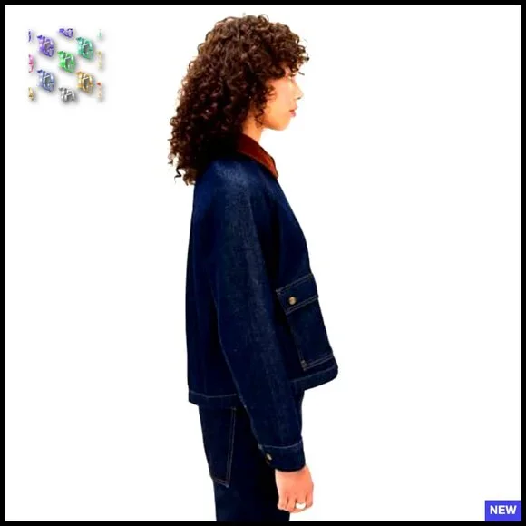 Denim Trapeze Jacket Chic Classic Oversized Y2K Retro Casual Wear